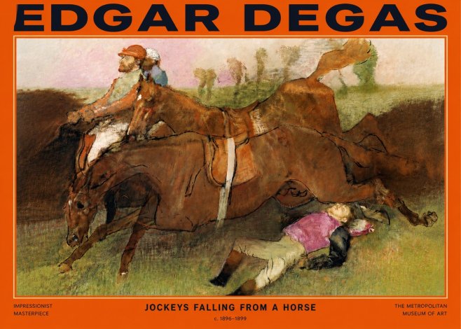 Edgar Degas Jockeys Falling from a Horse No2 - Poszter