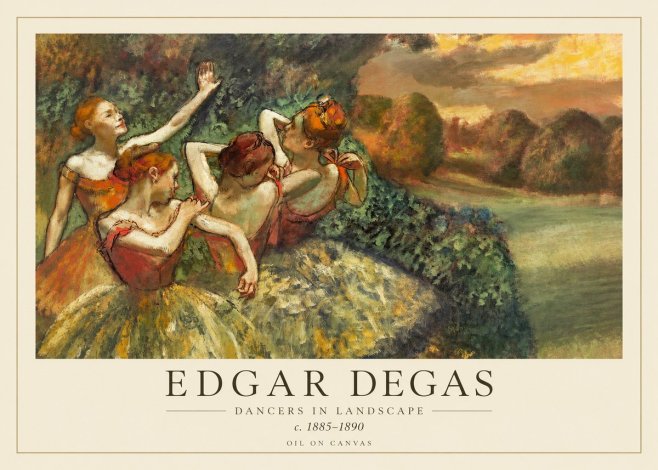 Edgar Degas Dancers in Landscape II No1 - Poszter