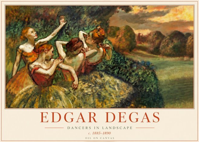 Edgar Degas Dancers in Landscape II No3 - Poszter