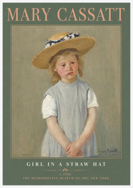 Mary Cassatt Girl in a Straw Hat No2 - Poszter
