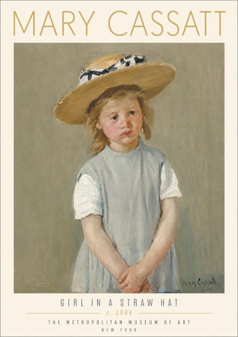 Mary Cassatt Girl in a Straw Hat No4 - Poszter