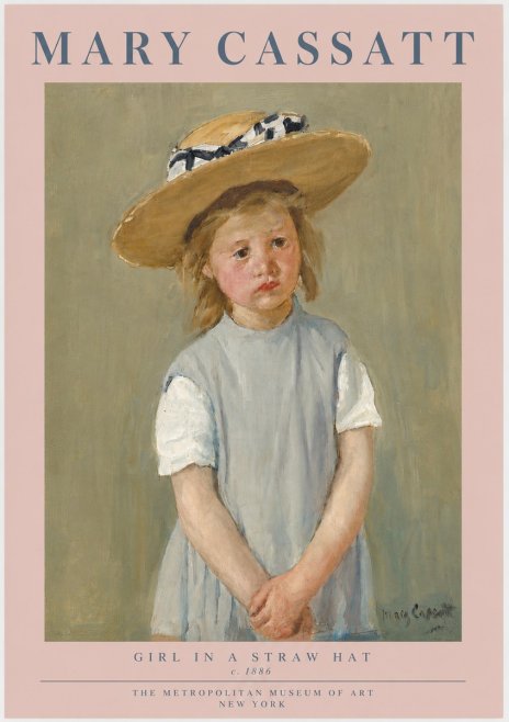 Mary Cassatt Girl in a Straw Hat No6 - Poszter