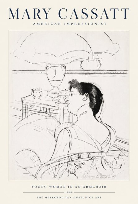 Mary Cassatt Young Woman in an Armchair No1 - Poszter
