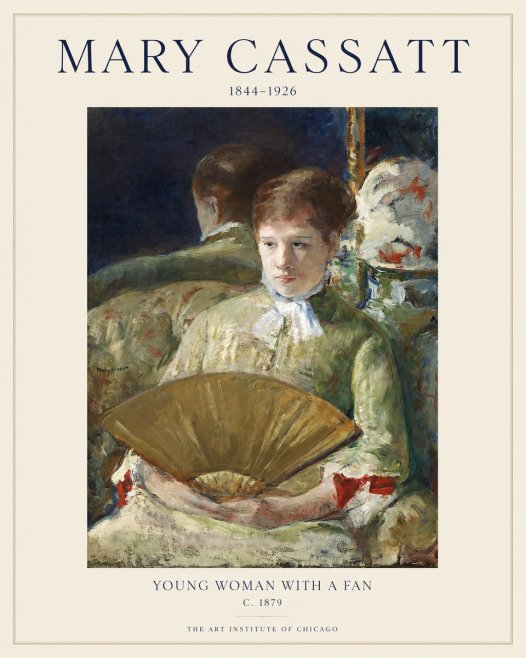 Mary Cassatt Young Woman with a Fan I No1 - Poszter