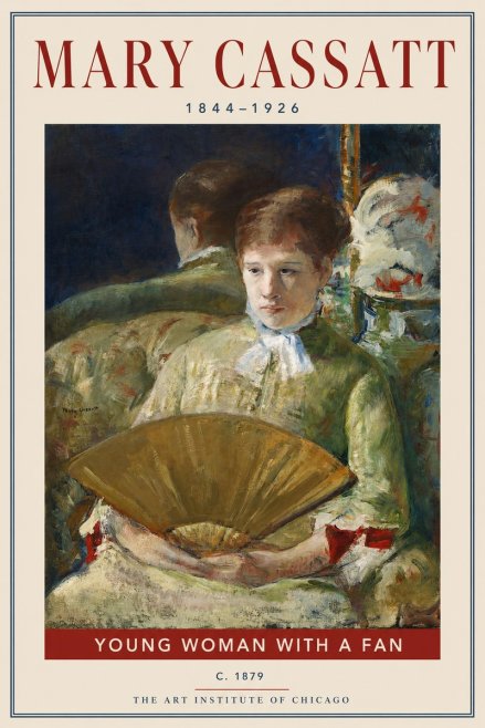 Mary Cassatt Young Woman with a Fan I No2 - Poszter