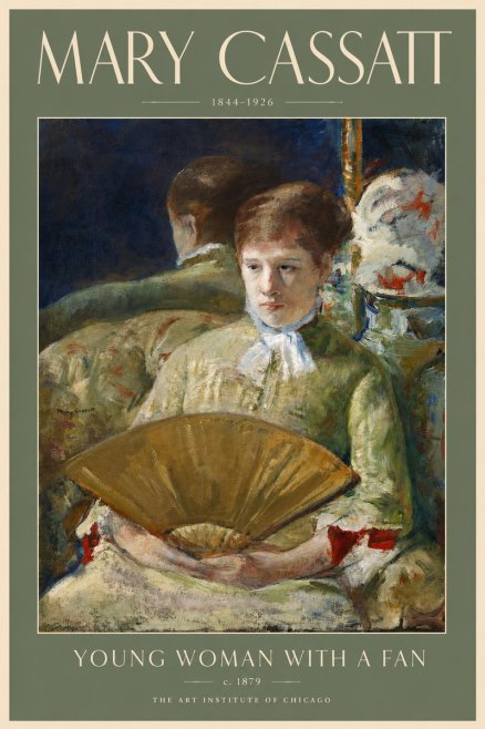 Mary Cassatt Young Woman with a Fan I No5 - Poszter