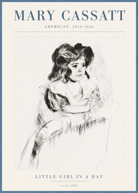 Mary Cassatt Little Girl in a Hat No3 - Poszter