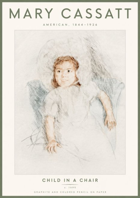 Mary Cassatt Child in a Chair No4 - Poszter