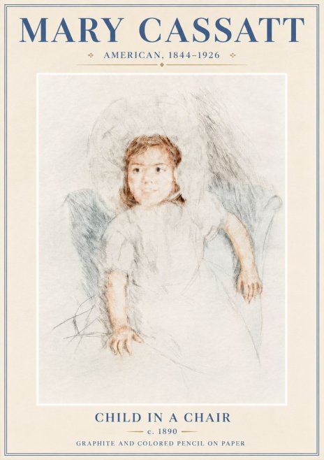 Mary Cassatt Child in a Chair No6 - Poszter