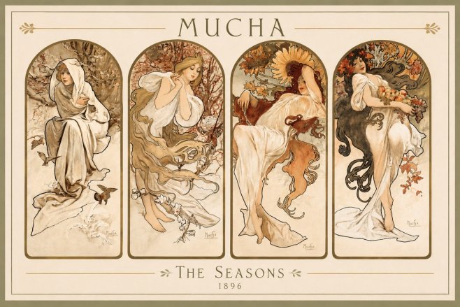 Mucha The Seasons No2 - Poszter