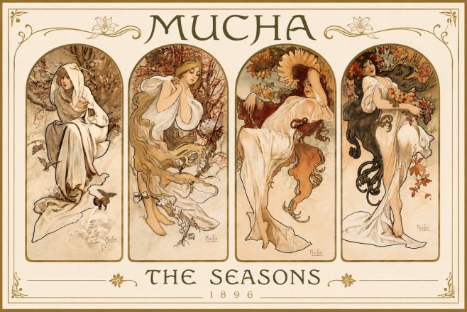 Mucha The Seasons No6 - Poszter