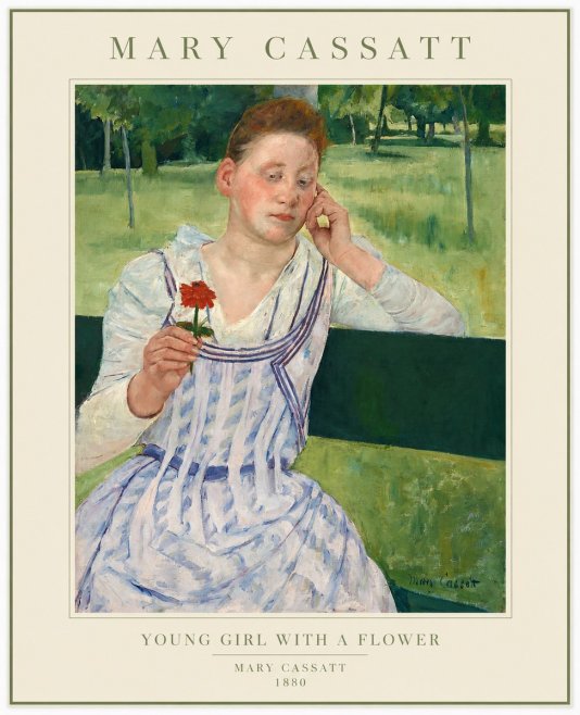 Mary Cassatt Young Girl with a Flower No1 - Poszter