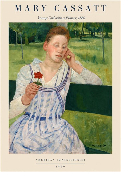 Mary Cassatt Young Girl with a Flower No3 - Poszter