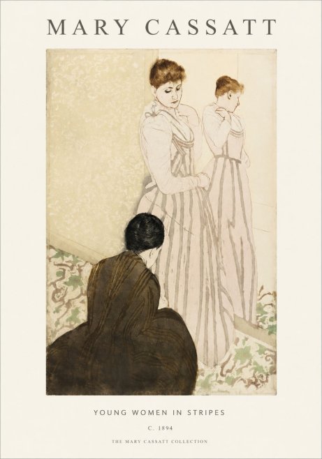 Mary Cassatt Young Women in Stripes No1 - Poszter