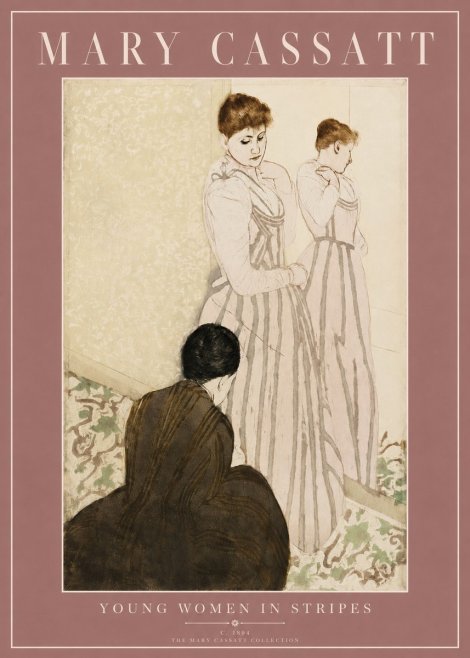 Mary Cassatt Young Women in Stripes No2 - Poszter