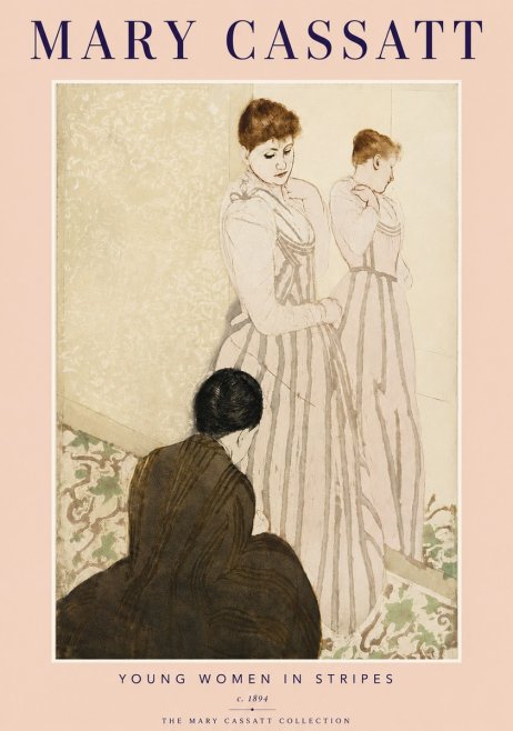 Mary Cassatt Young Women in Stripes No4 - Poszter