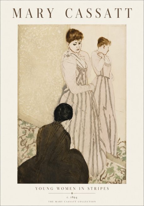 Mary Cassatt Young Women in Stripes No6 - Poszter