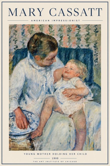 Mary Cassatt Young Mother Holding Her Child No3 - Poszter