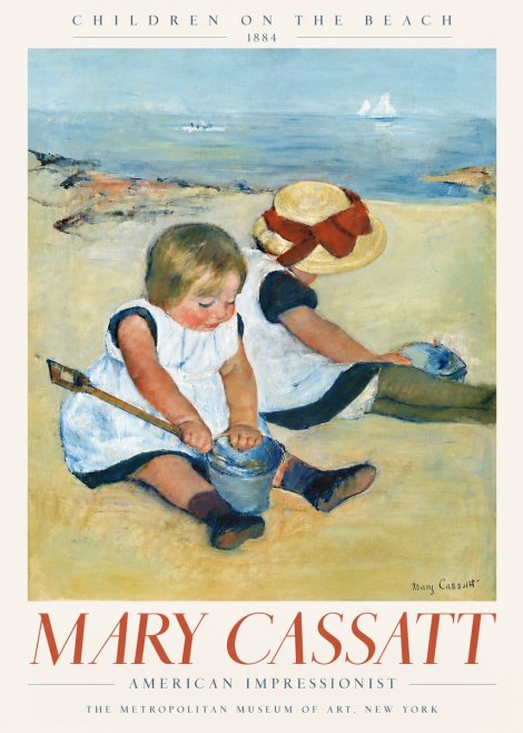Mary Cassatt Children on the Beach No6 - Poszter
