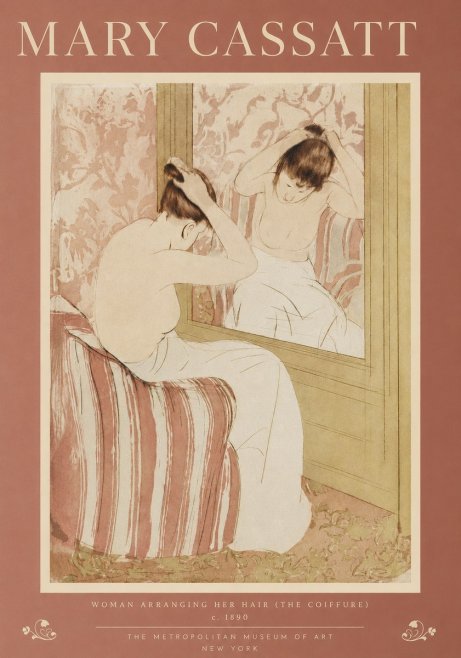 Mary Cassatt Woman Arranging Her Hair (the Coiffure) No2 - Poszter