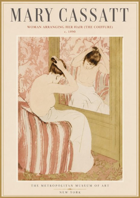 Mary Cassatt Woman Arranging Her Hair (the Coiffure) No6 - Poszter