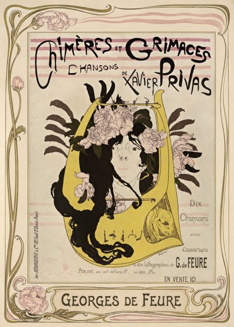Georges de Feure Chimères Et Grimaces Chansons De Xavier Privas No1 - Poszter