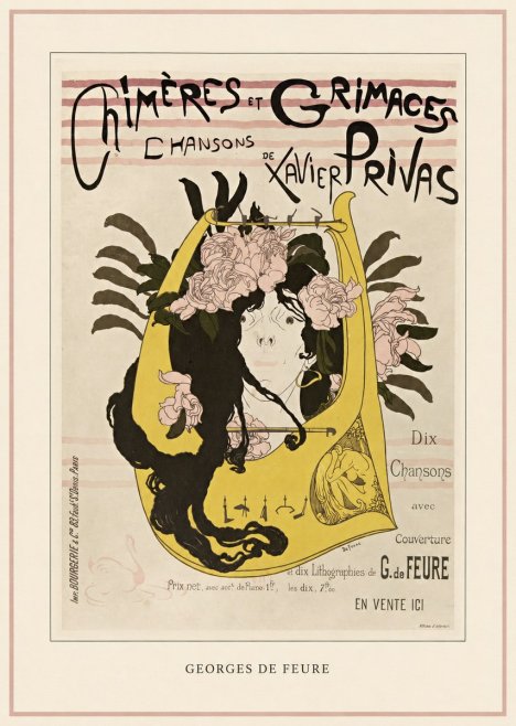 Georges de Feure Chimères Et Grimaces Chansons De Xavier Privas No3 - Poszter
