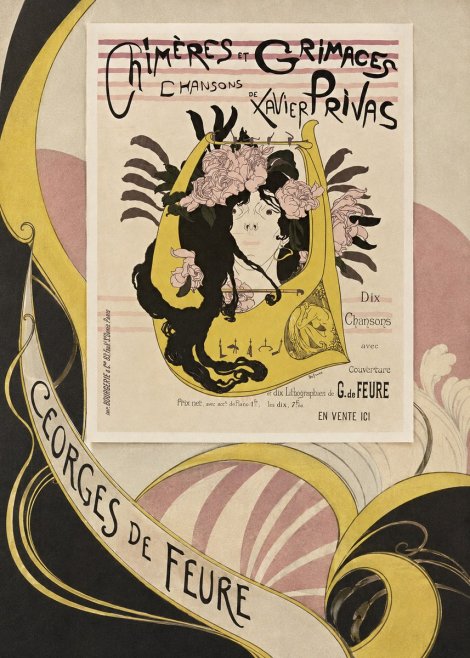 Georges de Feure Chimères Et Grimaces Chansons De Xavier Privas No4 - Poszter
