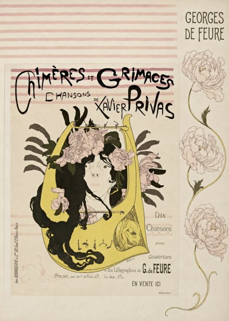 Georges de Feure Chimères Et Grimaces Chansons De Xavier Privas No6 - Poszter