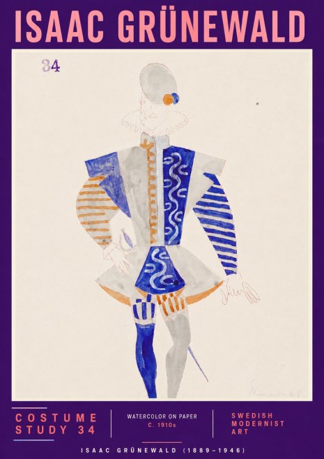 Isaac Grünewald Costume Study 34 No4 - Poszter