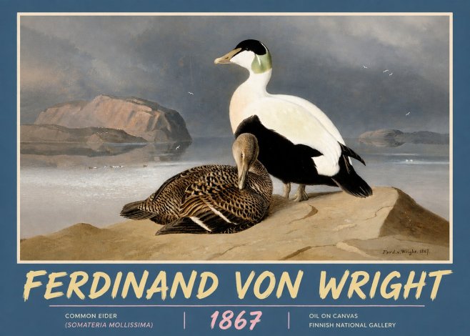 Ferdinand von Wright Common Eider (Somateria Mollissima) No5 - Poszter