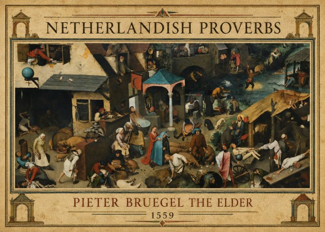 Pieter Bruegel Netherlandish Proverbs III No1 - Poszter