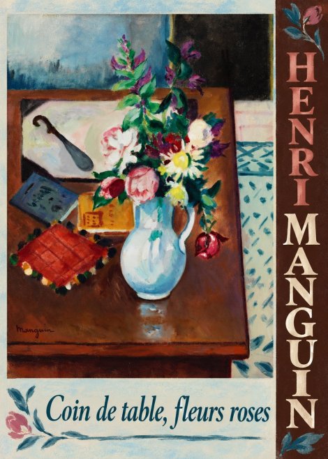 Henri Manguin Coin De Table, Fleurs Roses No3 - Poszter