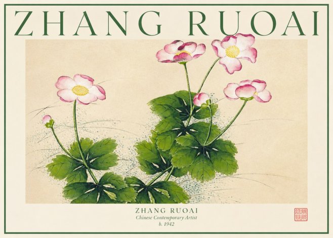 Zhang Ruoai Pink Anemones No1 - Poszter