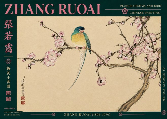 Zhang Ruoai Plum Blossoms and Bird No3 - Poszter