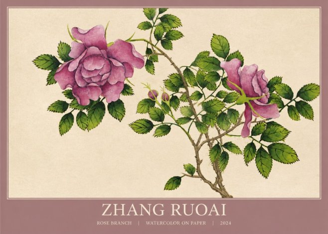 Zhang Ruoai Rose Branch No1 - Poszter