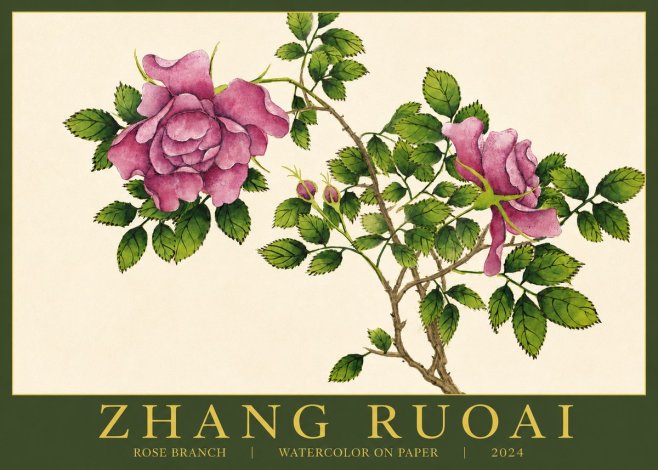 Zhang Ruoai Rose Branch No3 - Poszter