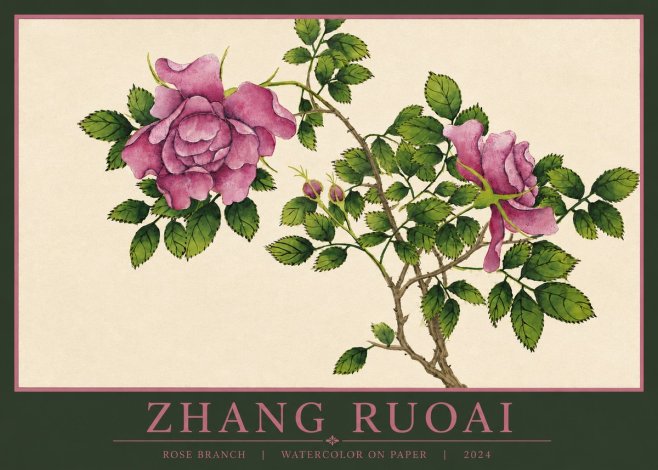 Zhang Ruoai Rose Branch No4 - Poszter