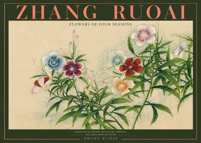 Zhang Ruoai Dianthus in Bloom No5 - Poszter