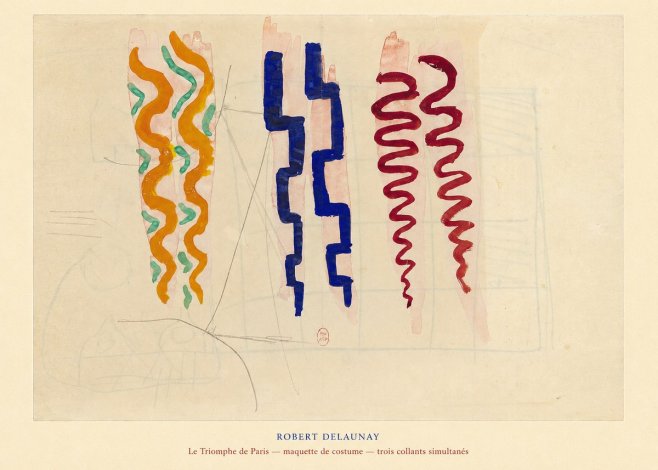 Robert Delaunay Le Triomphe De Paris — Maquette De Costume — Trois Collants Simultanés No4 - Poszter