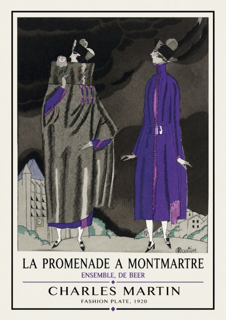 Charles Martin La Promenade a Montmartre No1 - Poszter