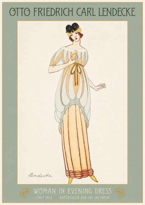 Otto Friedrich Carl Lendecke Woman in Evening Dress No2 - Poszter