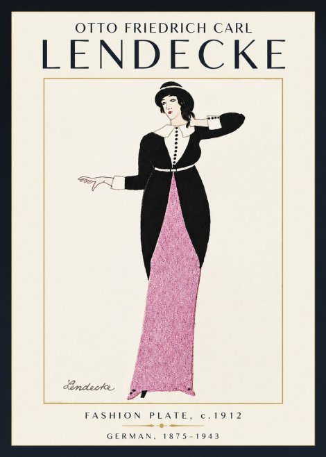 Otto Friedrich Carl Lendecke Fashion Plate II No5 - Poszter