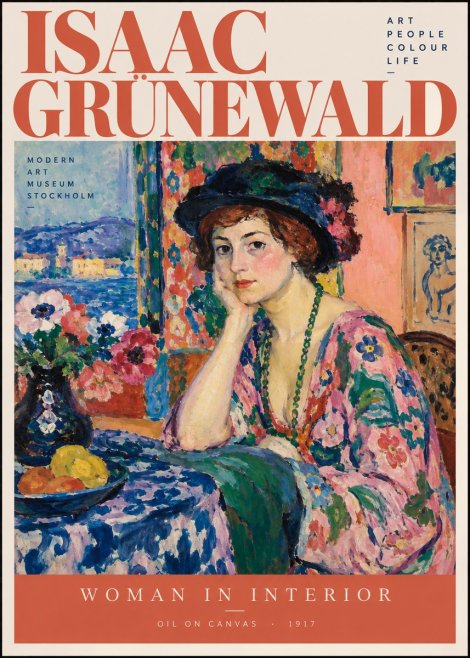 Isaac Grünewald Woman in Interior No2 - Poszter