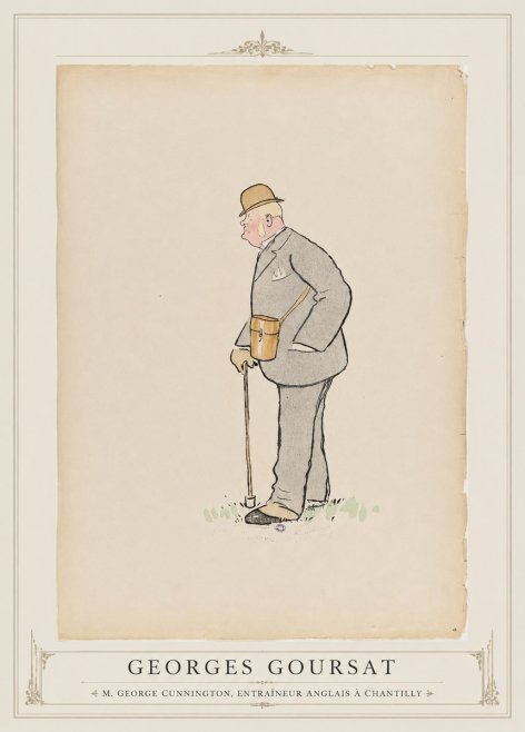 Georges Goursat M. George Cunnington, Entraîneur Anglais À Chantilly No1 - Poszter