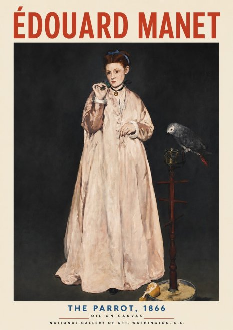 Édouard Manet The Parrot No4 - Poszter