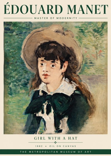 Édouard Manet Girl with a Hat No3 - Poszter