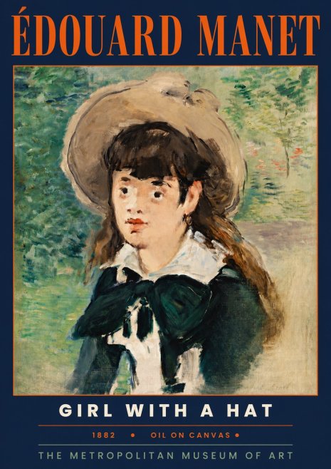 Édouard Manet Girl with a Hat No4 - Poszter