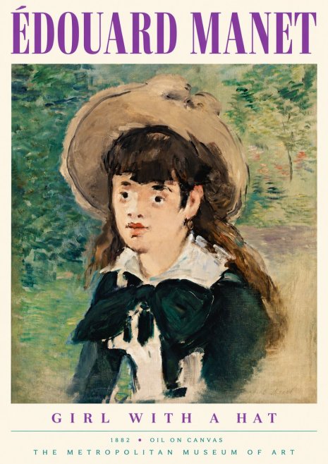 Édouard Manet Girl with a Hat No5 - Poszter