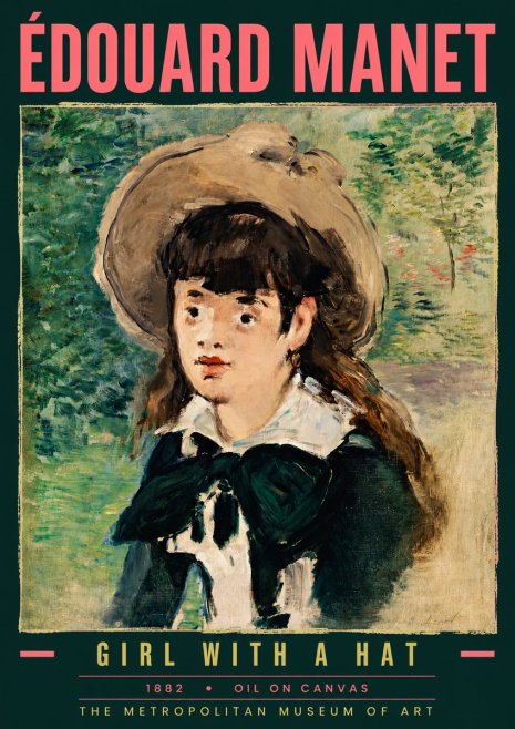 Édouard Manet Girl with a Hat No6 - Poszter